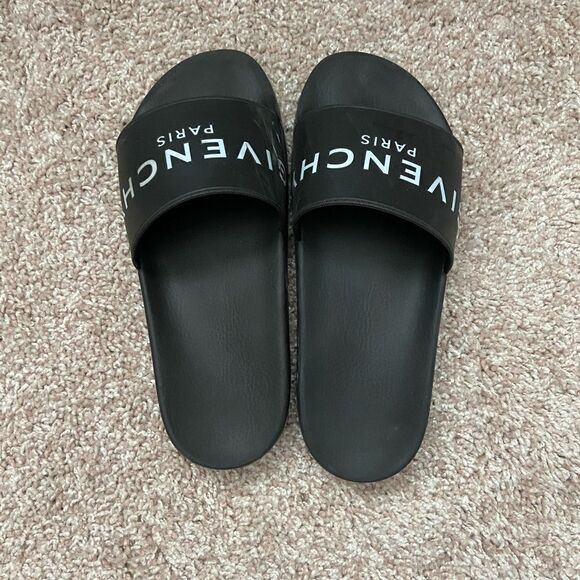 Men’s Givenchy Black Logo Slides - Picture 1 of 5